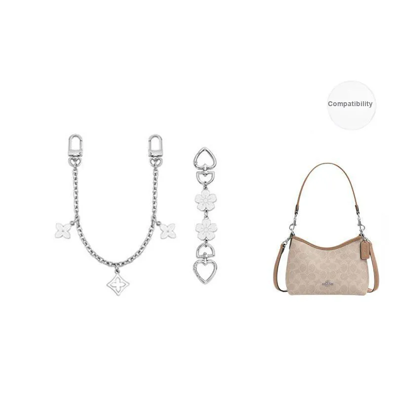 Ingenuity Handmade Metal Alloy Bag Strap Women's White-6
