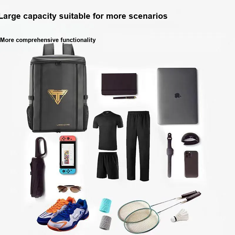 LARA STAR Badminton Racket Bags 3 Pcs Backpack Black Unisex-1