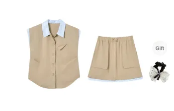 PAVEA Two Piece Skirt Sets Women's