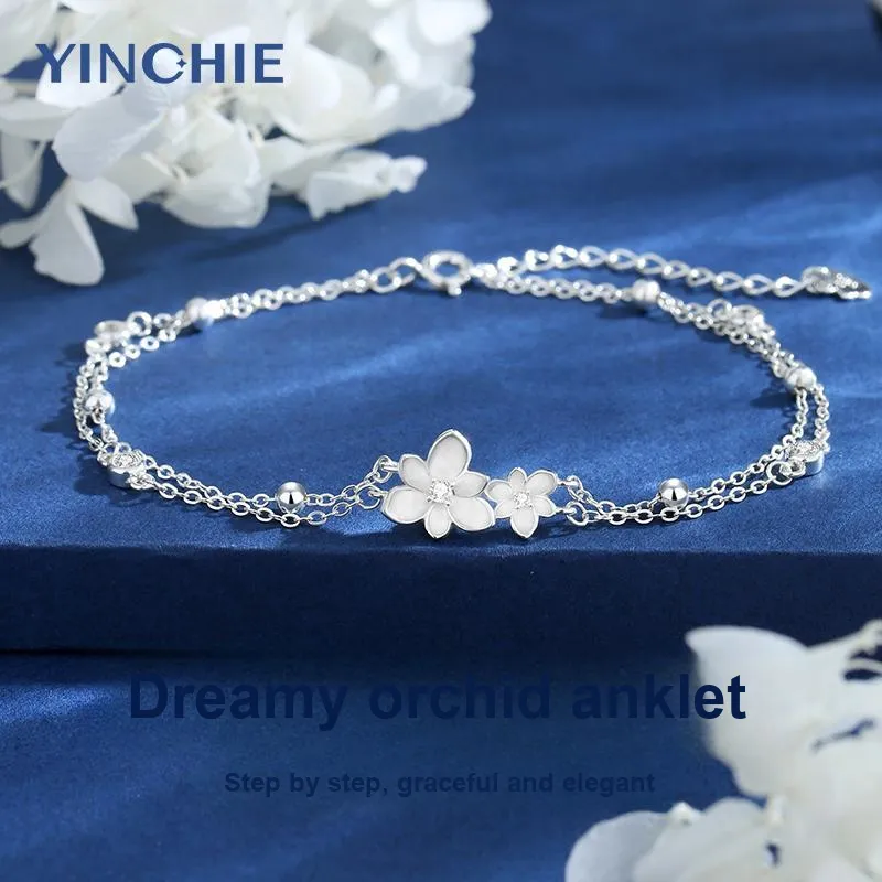 YINCHIE 925 Sterling Silver Anklets Women's-1