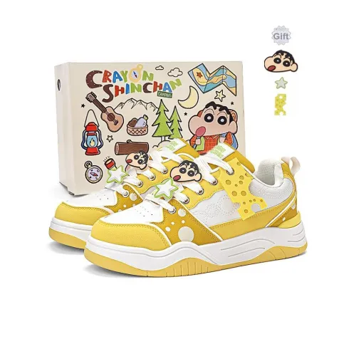 Crayon Shinchan Износостойкий Легкий Дышащий И Без нижней юбки. Низкий Топ Кроссовки для скейтбординга Унисекс Лимон