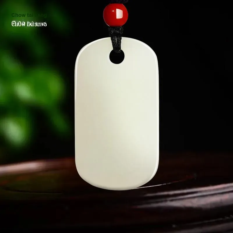 CHOW TAI SENG Hetian Jade Necklace Pendant White Jade/Pale Greenish White Jade Unisex-6
