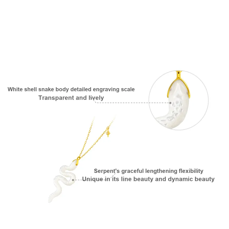 CHOW TAI FOOK White Shell Good Luck Necklace Women's-4