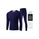 Silk Clothing Sets (Royal Blue)-Silk Care/Double-Layer Thickened