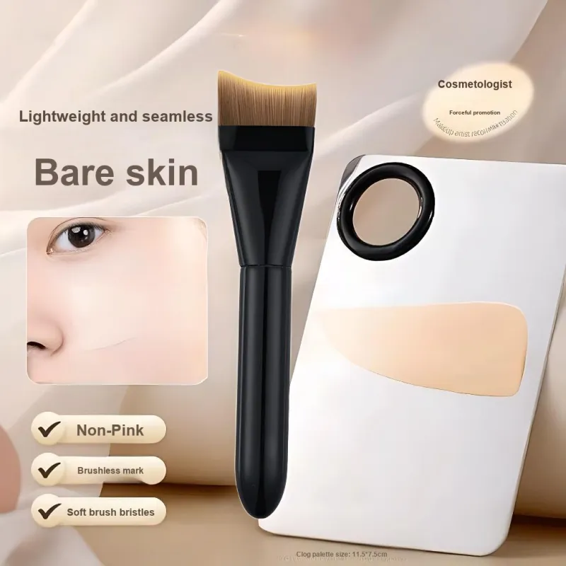 Future Maple Black Moon Foundation Brush, Square Palette, Powder Puff Makeup Tool Combination Base Layer, No Pink-4