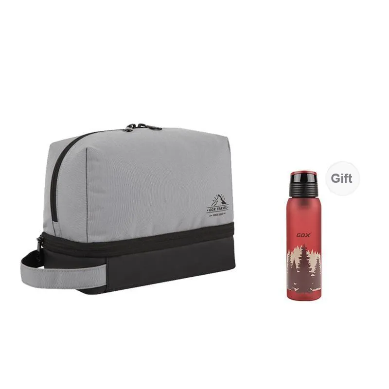 GOX Canvas Sports Single Layer Canvas Bag Toiletry Bag Unisex Ecru Khaki Gray Orange-76