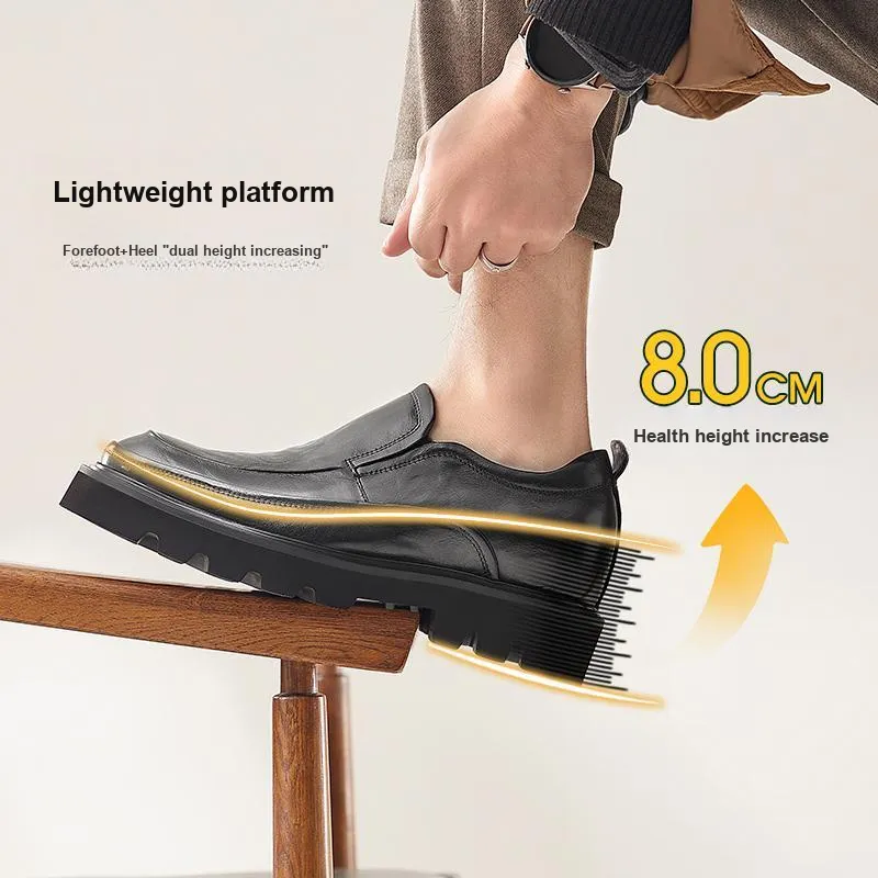 GOG Invisible Height Increasing 8cm Business Commute Dress Shoes Men's-14