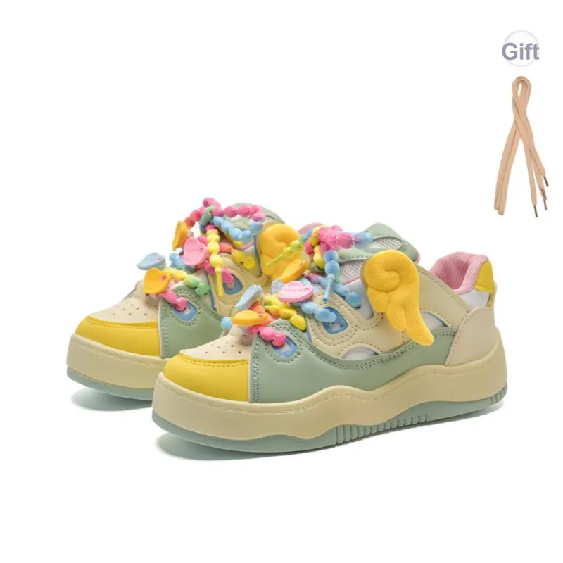Z.SUO Coverage Abrasion Resistant Balance Lightweight Height Increasing Low Top Skateboard Shoes Women's Custard Candy-2