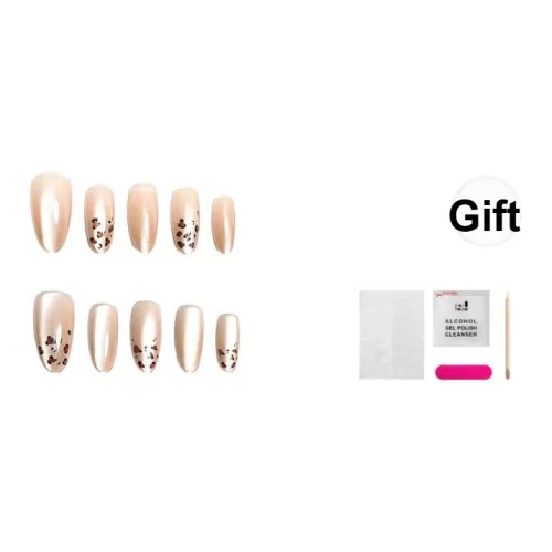 JIABITU Кончик пальца Леопардовый принт Съемный False Nail Короткий LADDER Однотонный Jump Цвет Новый китайский стиль