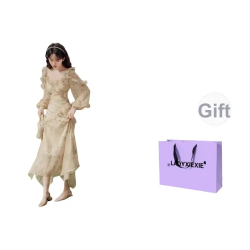 LADYXIEXIE Длинное платье с длинными рукавами женское