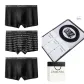 [9058 Genuine Leather Belt]Mulberry Silk Antibacterial Gusset[Space Black+Letter All over Print+Space Black]3 Pack Gift Box Set