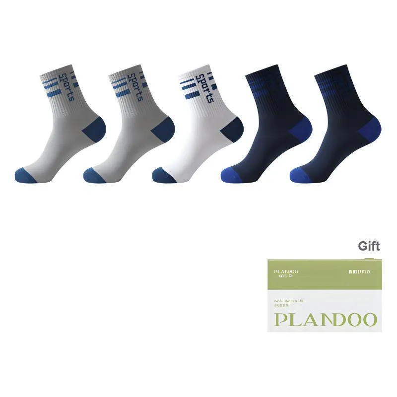 PLANDOO Mid Calf Socks Men's Shopping Bag 5 Pack-16