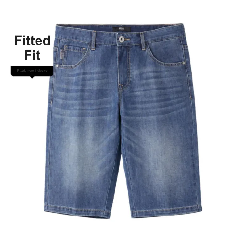 HLA Denim Shorts Men Denim Blue Transition Color Dark 07-4