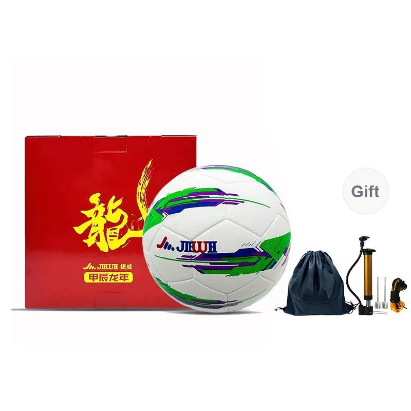 Jiewei Size 5 Soccer PU Seamless Thermal bonding Unisex Mecha Green-10