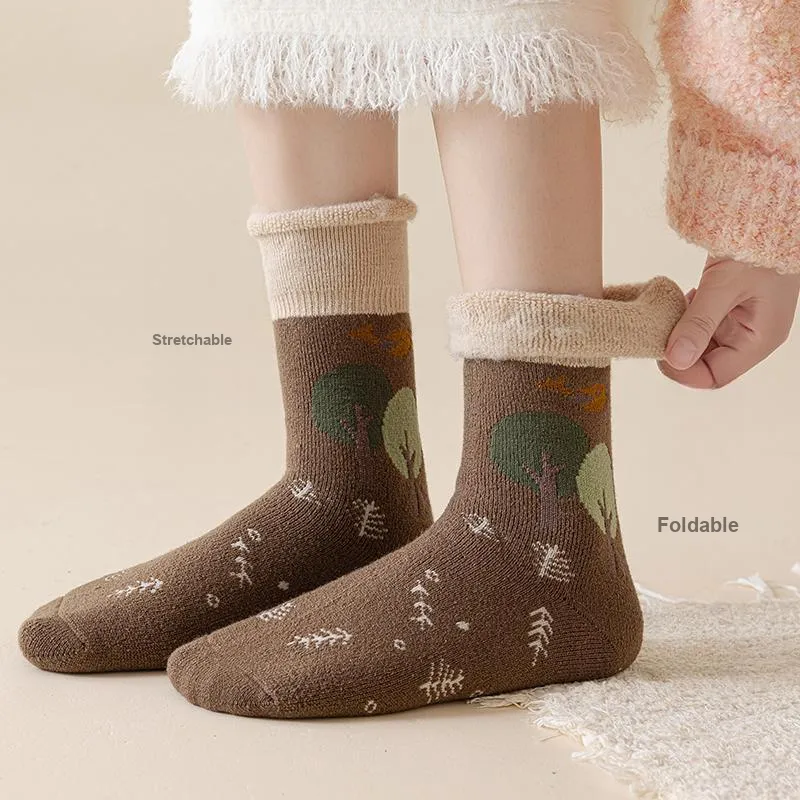 JIAZINI Mid Calf Socks Women's Combo Set-5