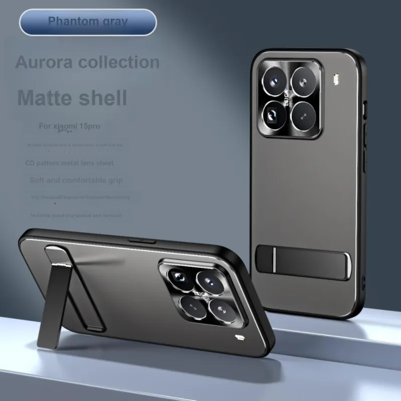 ZHUOJI Matte Material Aurora Invisible Stand Case Phone Case Compatible With Xiaomi 15 Pro/15-1