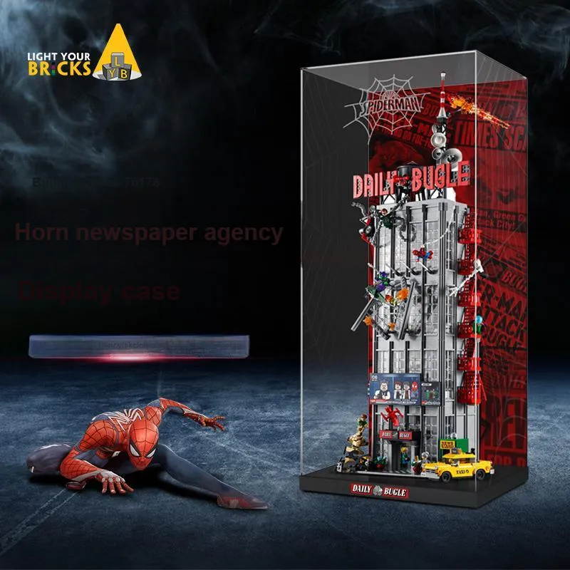 LIGHT YOUR BRICKS Looney Tunes Compatibility Building Block 76178 Spider Man Daily Bugle Display Case Model Accessories-2