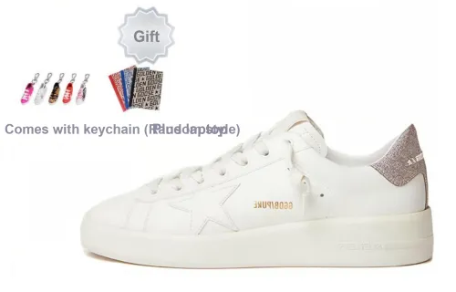 Golden Goose Purestar Skateboard Shoes Women's Low-Top White/Silver