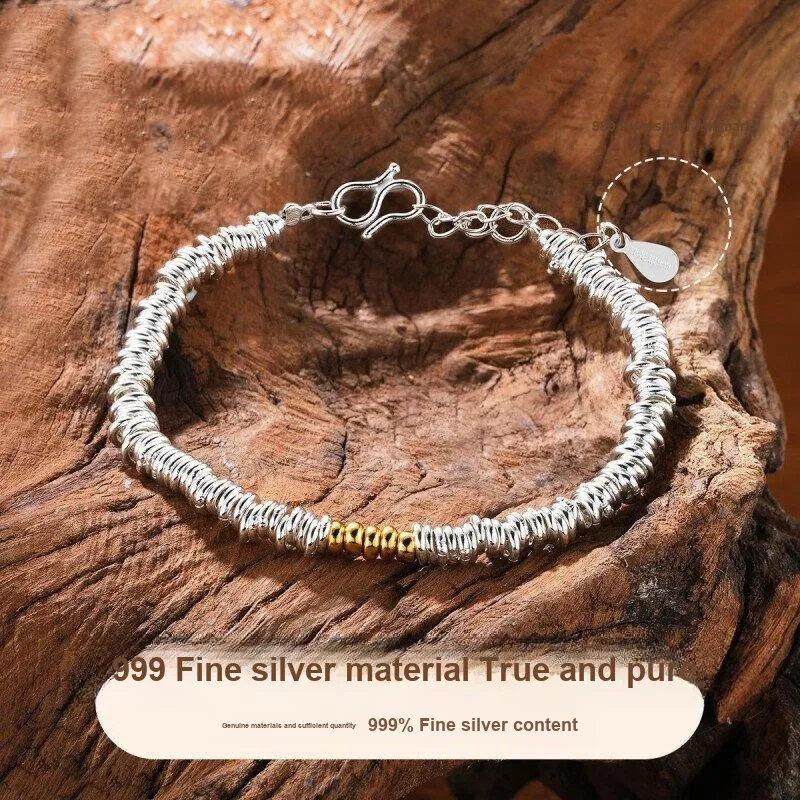 Silver Arashi Sterling Silver Bracelet 999 Fine Silver Women's-3