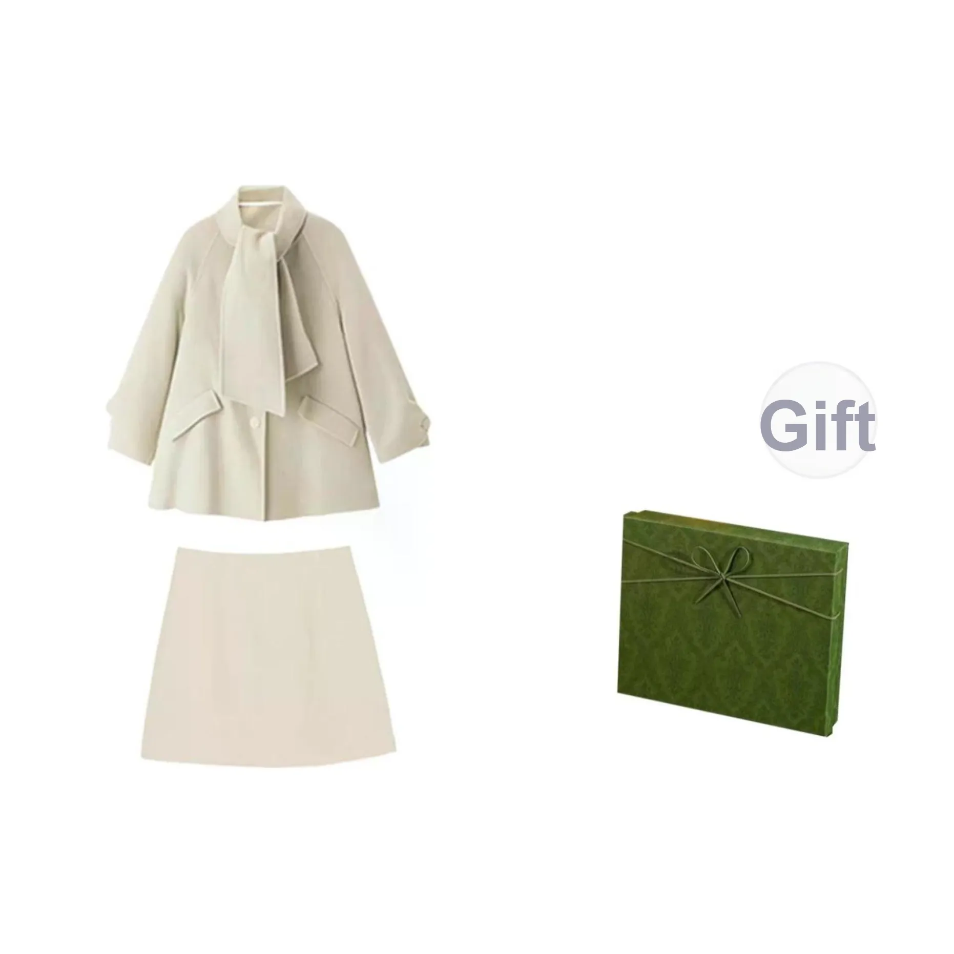 DITB Белый Женский Комплект с Юбкой