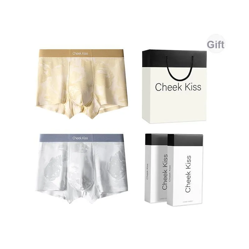 Cheekkiss Underwear Gift Box Men's Thin Seamless Skin Friendly Boxer Shorts With Premium Packaging-0