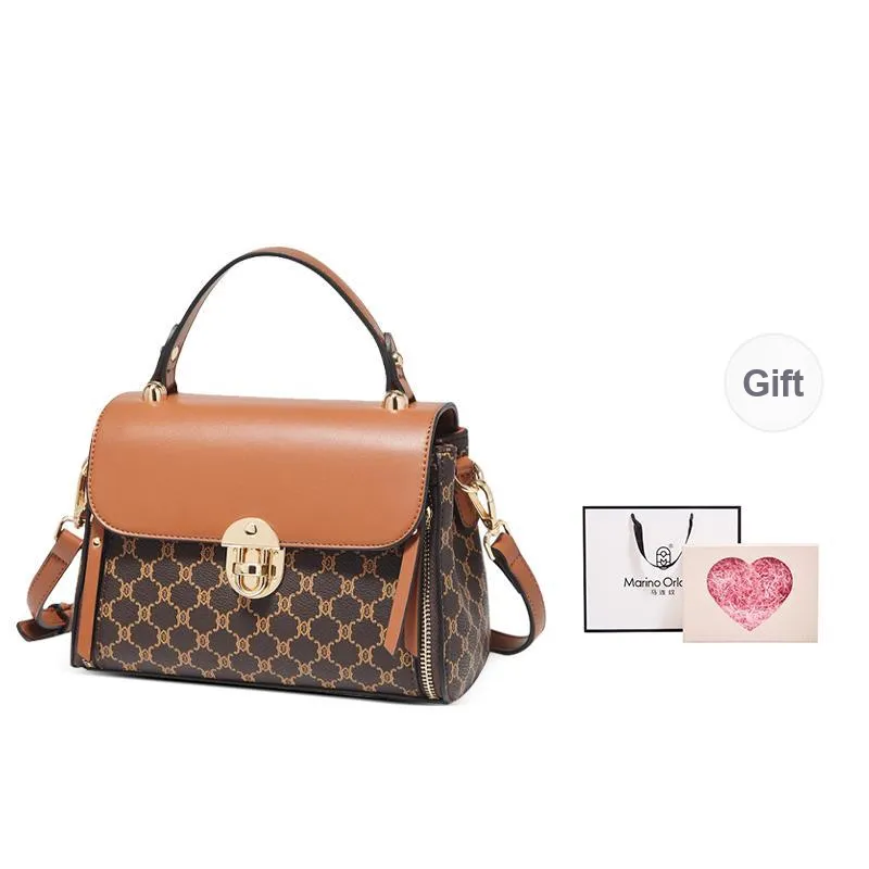 Marino Orlandi Synthetic Leather Kelly Bag Shoulder Bag Crossbody Bag Handbag Large Size Women's Coffee-20