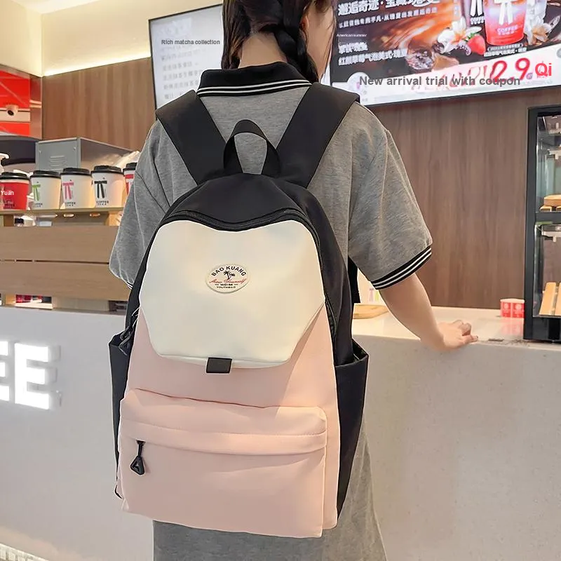 WICKBUEN Nylon Backpack Women's Gray/Black/Coffee-8