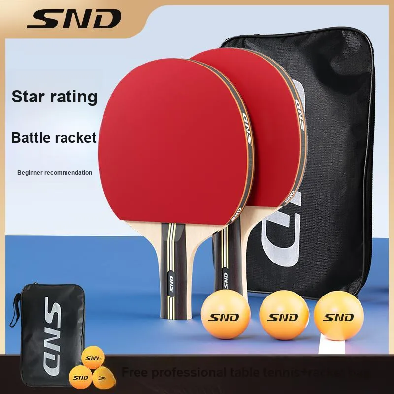 SND Ping Pong Paddles Kids' All Wood Red Black-6