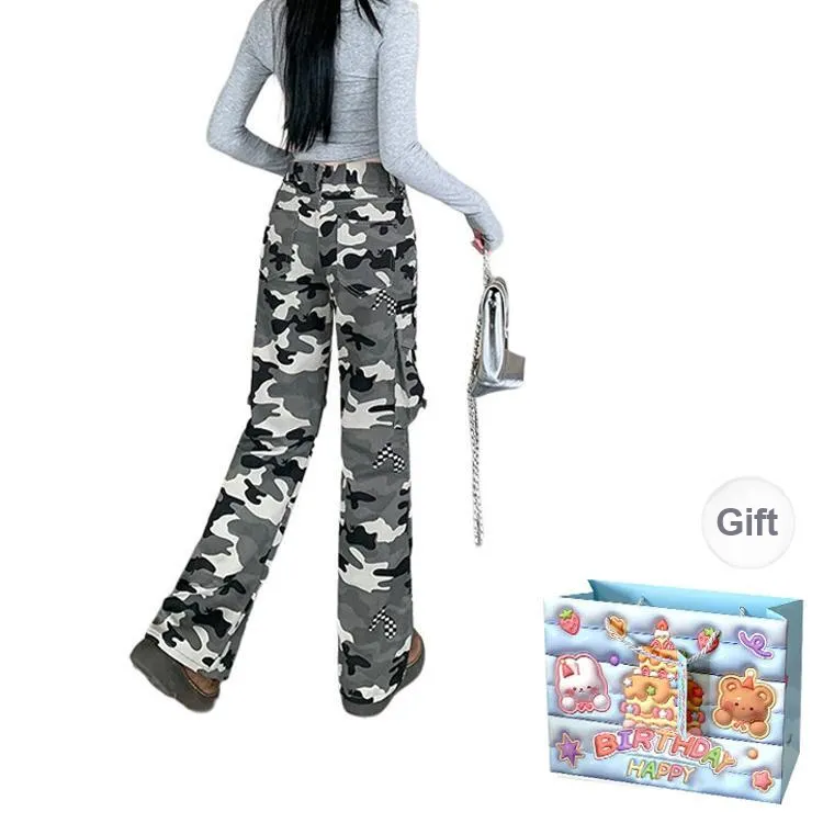 QUIET ANGEL Cargo Pants Women's Camouflage-1