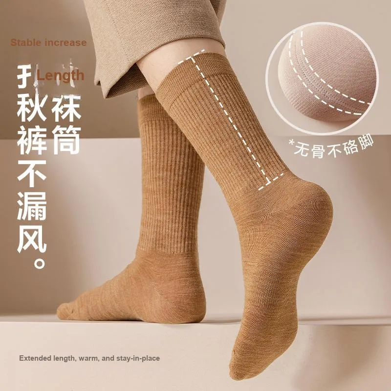 H YXIANG Mid Calf Socks Men's 5 Pack-3