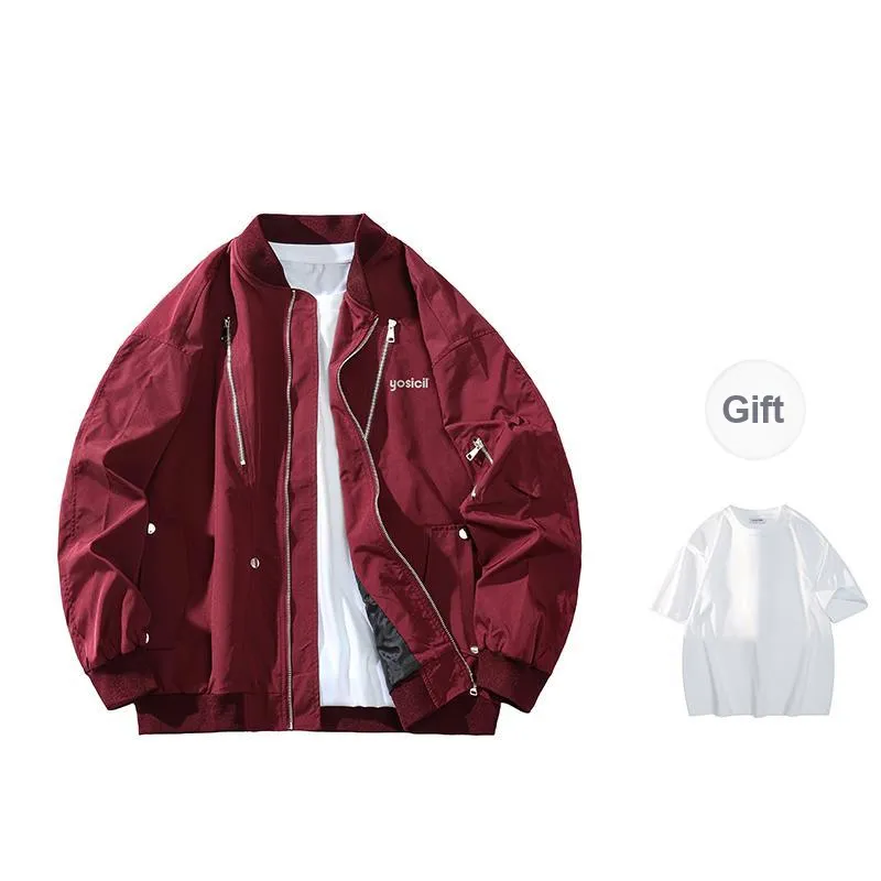 YOSICIL Jackets Coats Unisex Burgundy-6