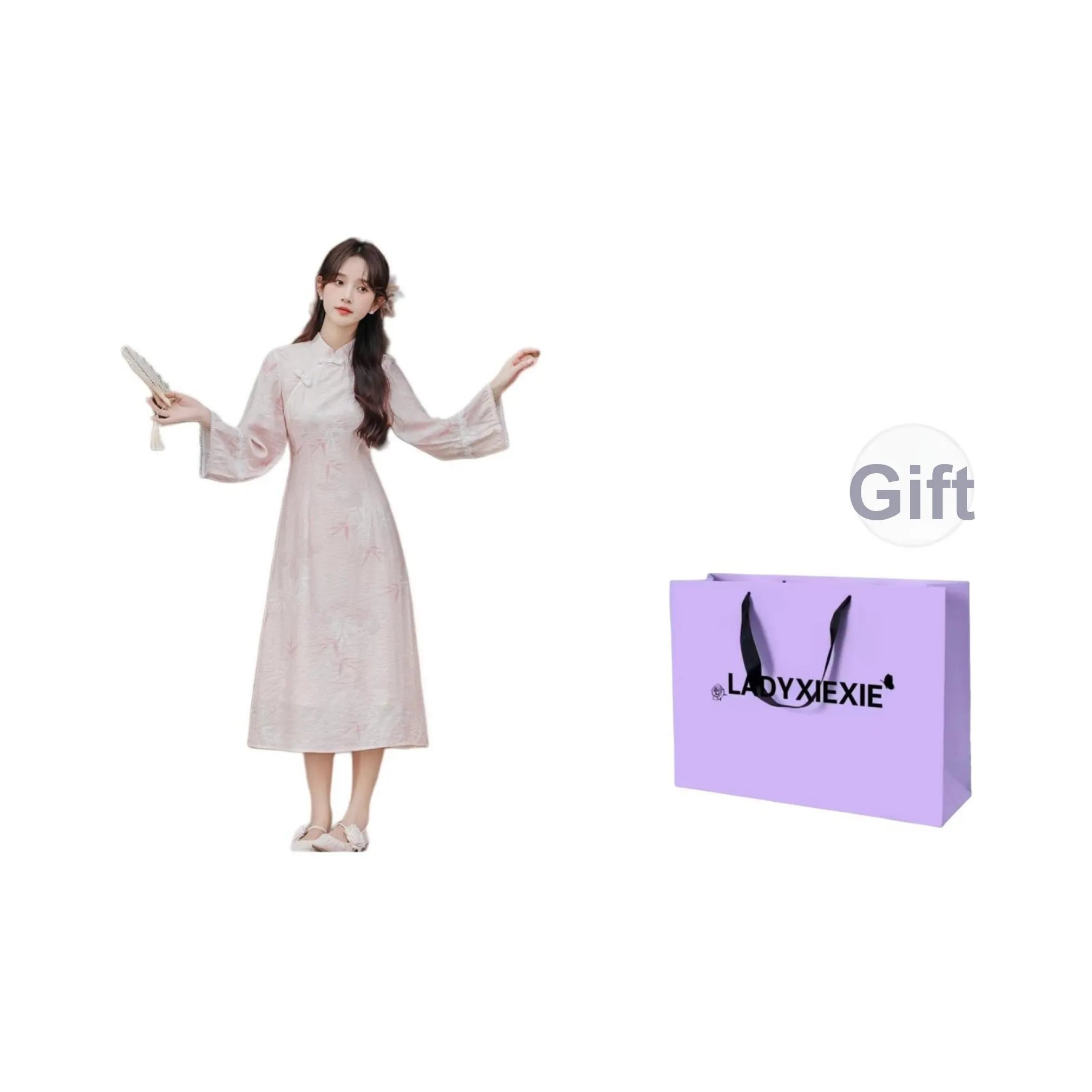 LADYXIEXIE Длинное платье с длинными рукавами женское