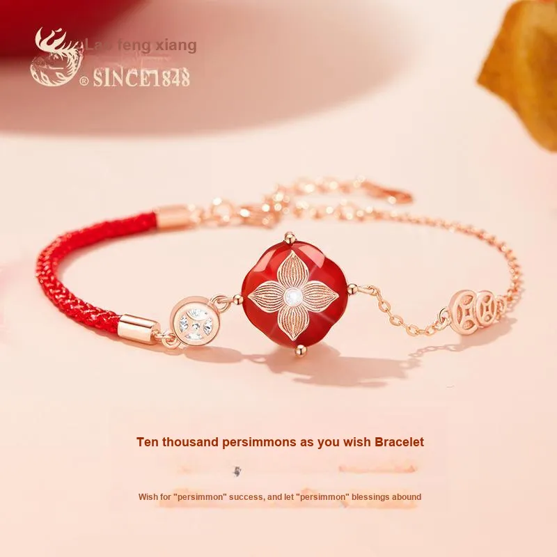 Lao Feng Xiang Agate Bracelets Women's-1