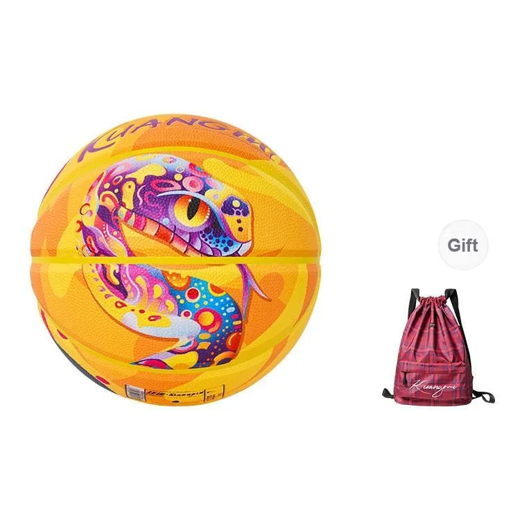 Kuangmi PU Basketball Mamba Purple Gold Standard Size 7 Size 6 Size 5 Street Unisex-10