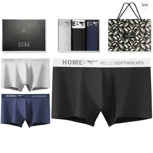 SEPTWOLVES Underwear Gift Box Men's 3 Pack+Shopping Bag