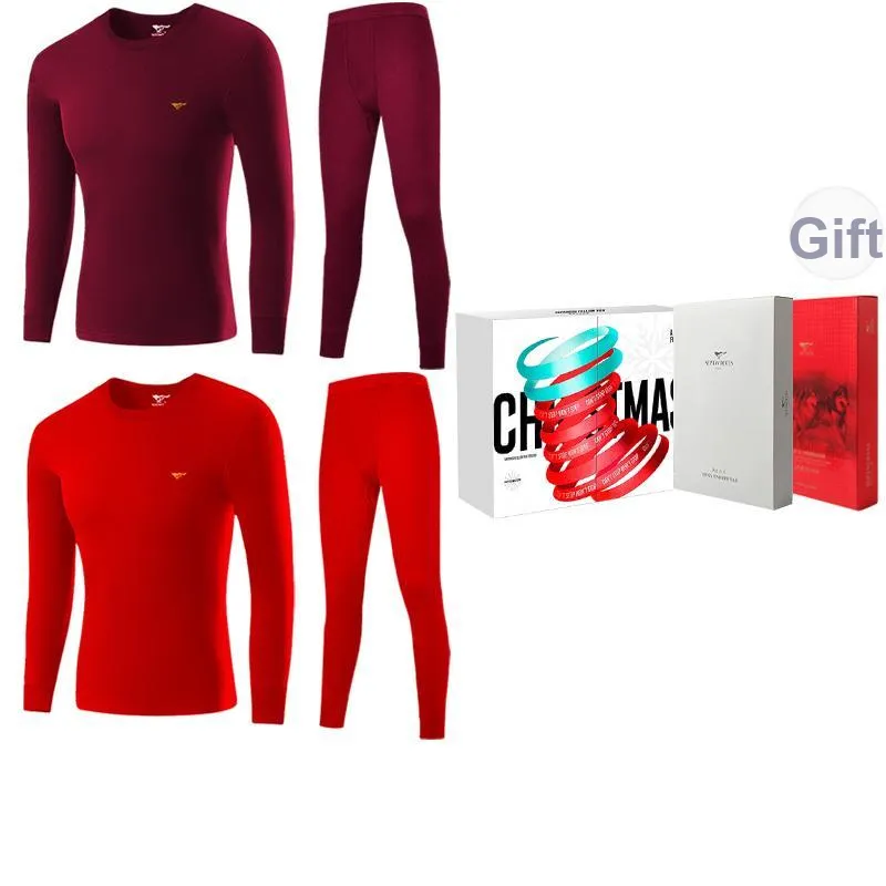 SEPTWOLVES Термический комплект мужской премиум-класса Gift Box Set Вино Красный + Малиновый