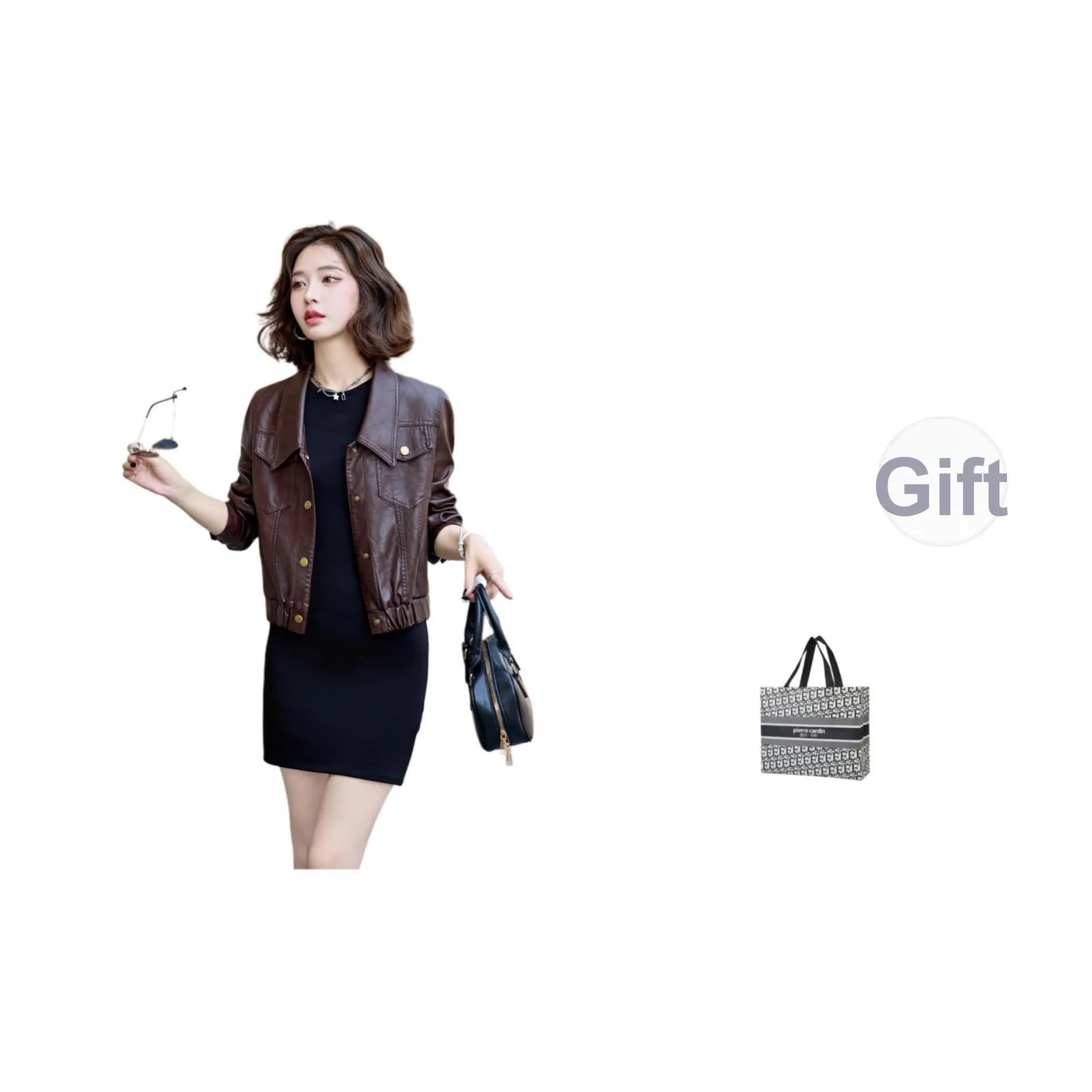 PIERRE CARDIN Кожа Куртка Женская