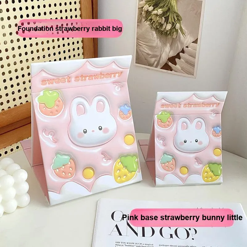 LUTEDAN Cartoon Foldable Make Up Mirrors Desktop Stand Large Size-14