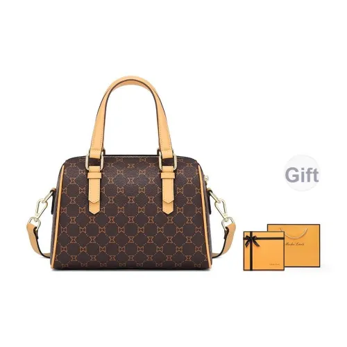 MashaLanti PVC Синтетическая кожа Модная Ручная сумка Сумка через плечо Сумка для боулинга Женская Темно-коричневая