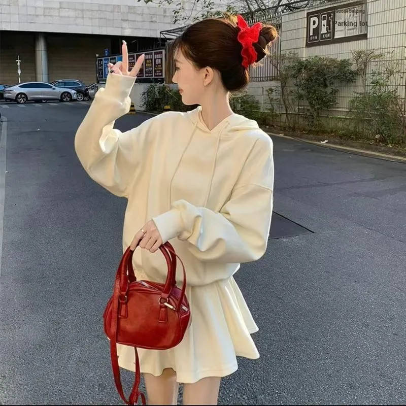 AFGGD Long Sleeved Dresses Women's White-5