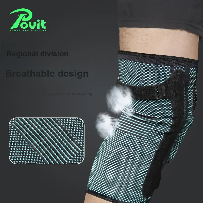 POVIT Knee Pads Rubber Elastane Silicone Running, Badminton, Basketball Men's-4