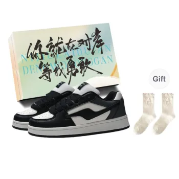 JimiXiong Low Top Skateboard Shoes Women's Black White Gray