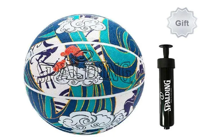 SPALDING Graffiti PU Basketball Blue Size 7 Training Unisex-7