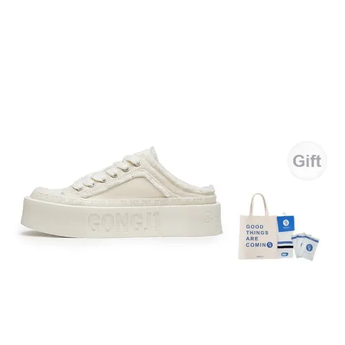 GONGJI Casual Shoes Unisex Low-Top White