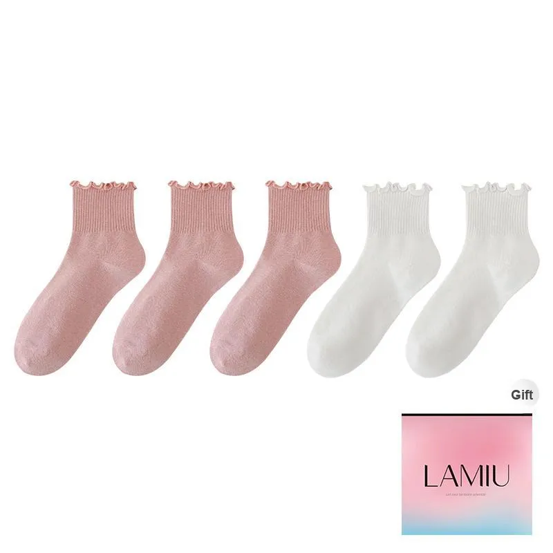 Lan Miao Mid Calf Socks Women's Shopping Bag 5 Pack-25