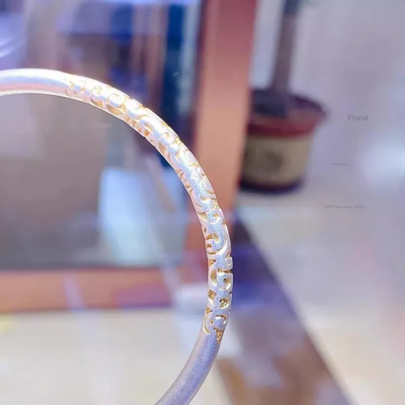 LIUXIN 999 Fine Silver Bangles Women's-2