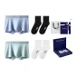 7A Antibacterial 120S Modal[Light Blue+Cyan][100% cotton Socks 2 Pack]Box