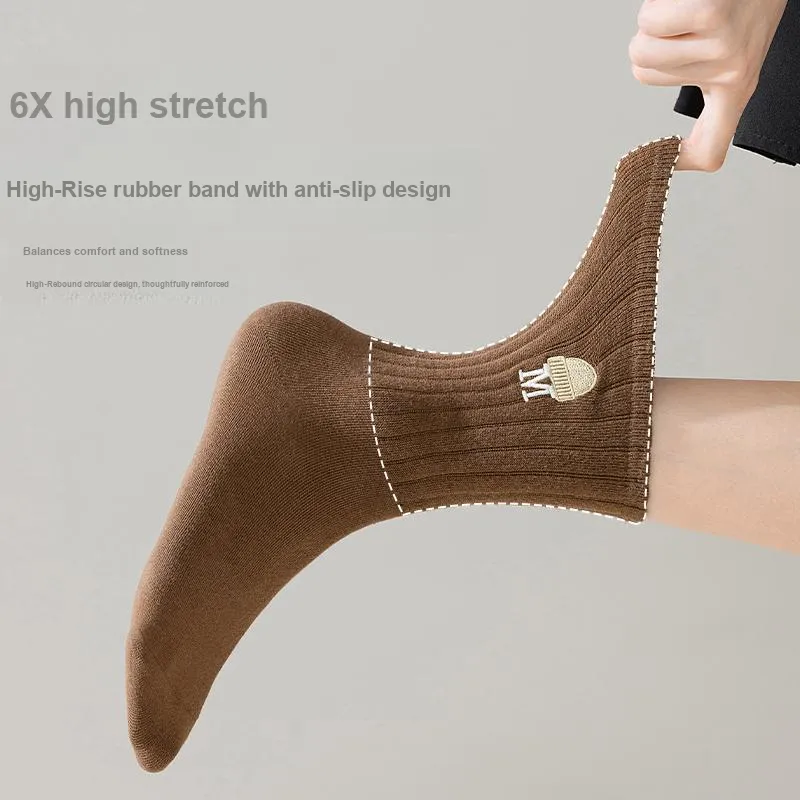 Lan Miao Mid Calf Socks Women's 5 Pack-3