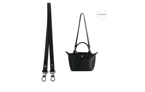 Lan Bao Fan Cow Leather Shoulder Strap Accessories Women's Black