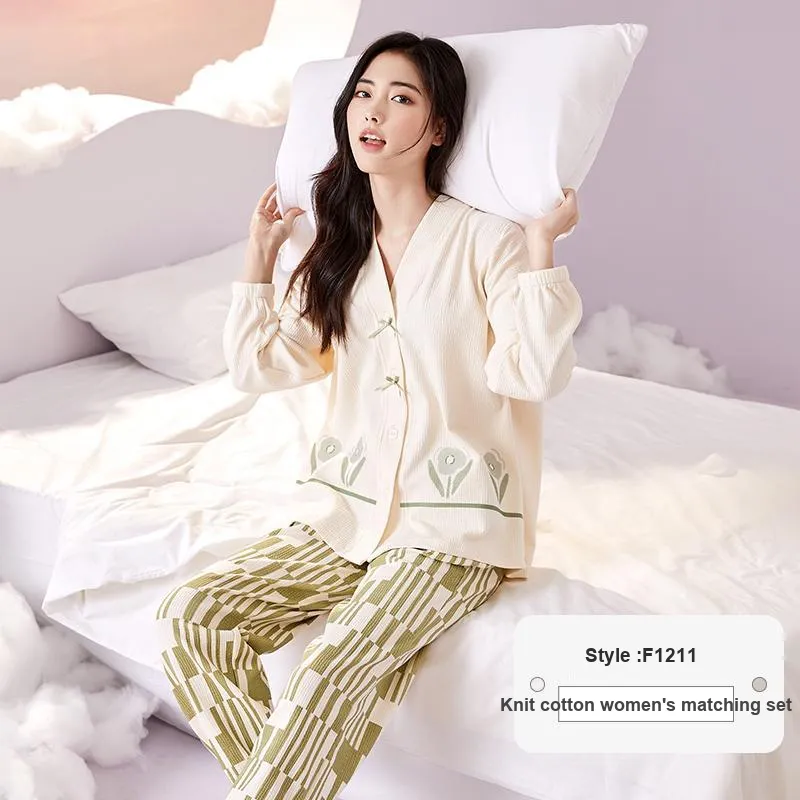 ZAO FU NIAO Pajama Set Women's Matcha Green-1